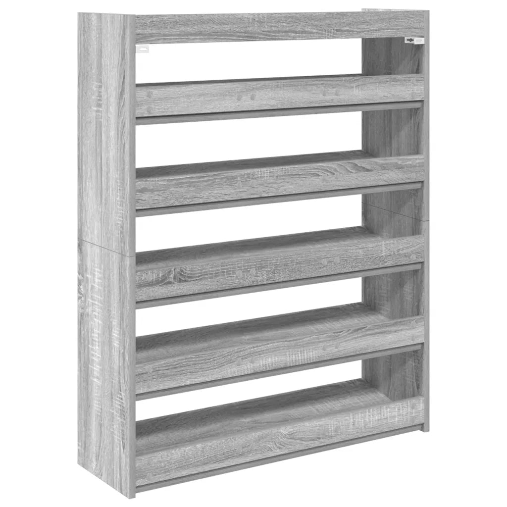 Scarpiera-Scaffale per scarpe Grigio Sonoma 80x25x100 cm in Legno Multistrato