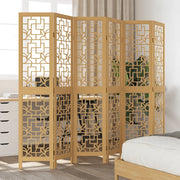 Divisorio Ambienti | Divider per stanze | Paravento 6 Pannelli Marrone Legno Massello Paulownia