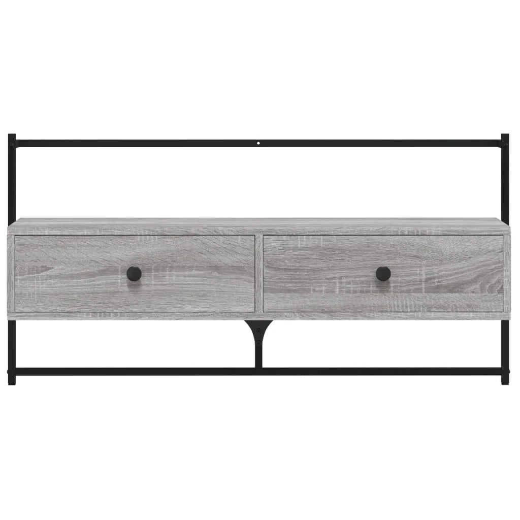 Mobile TV multimediale mensola TV mobile TV credenza TV sala da pranzo soggiorno camera da letto a parete Sonoma 100,5 x 30 x 51 cm legno ingegnerizzato grigio 02_0028175