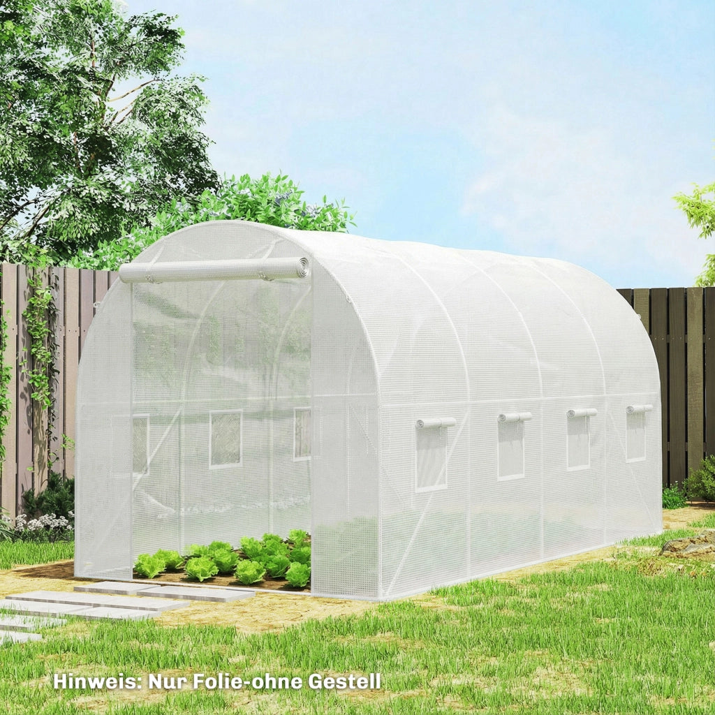 Serra da giardino ¨C zephmum ¨C Bianco 4x2m con porta e 8 finestre