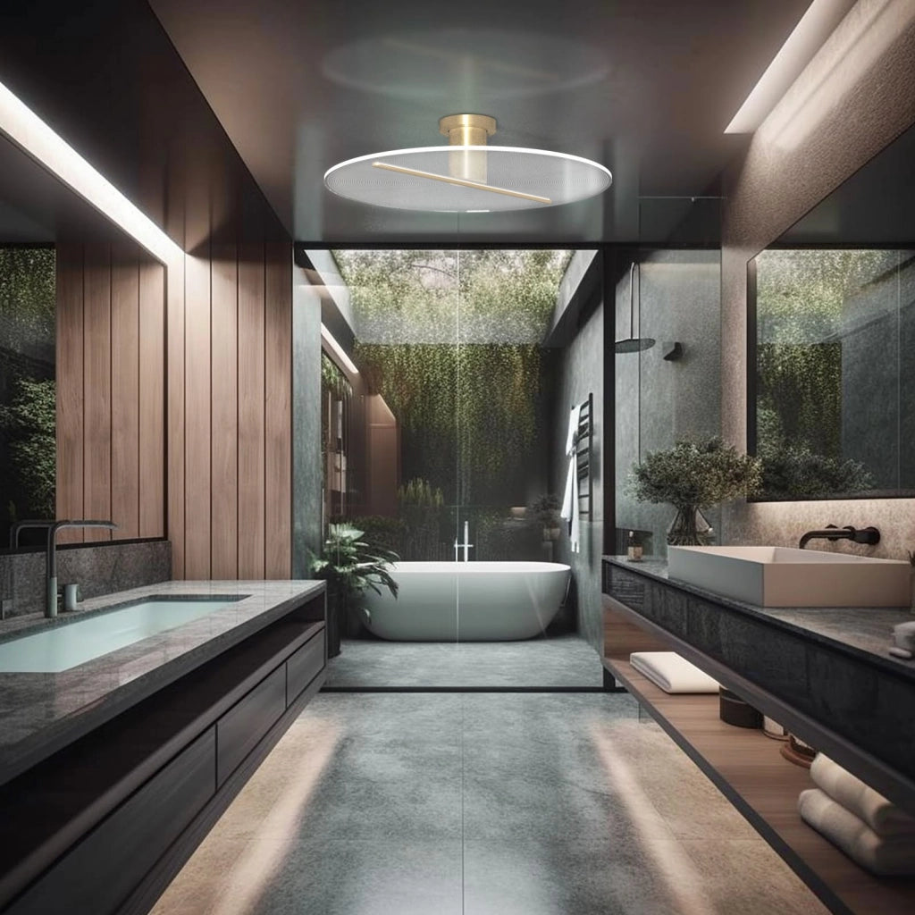 KOI-PA60 O Lampada da parete o soffitto in vetro rifiniture oro verniciato led integrato 23W dimmerabile SDD 2800 - 5000k diametro 60cm