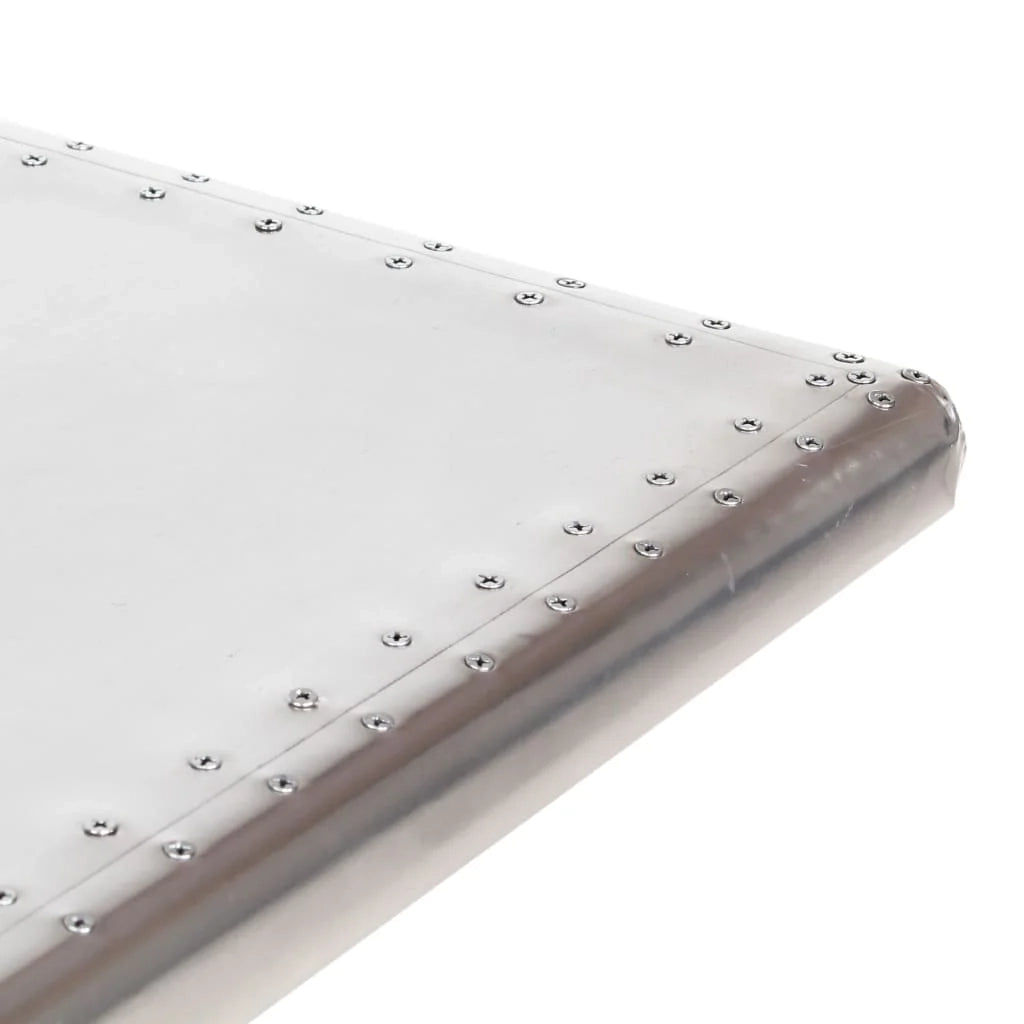 Scrivania tavolo postazione di lavoro mobile per computer studio stile aereo argento 112 x 50 x 76 cm metallo argentato 02_0023970