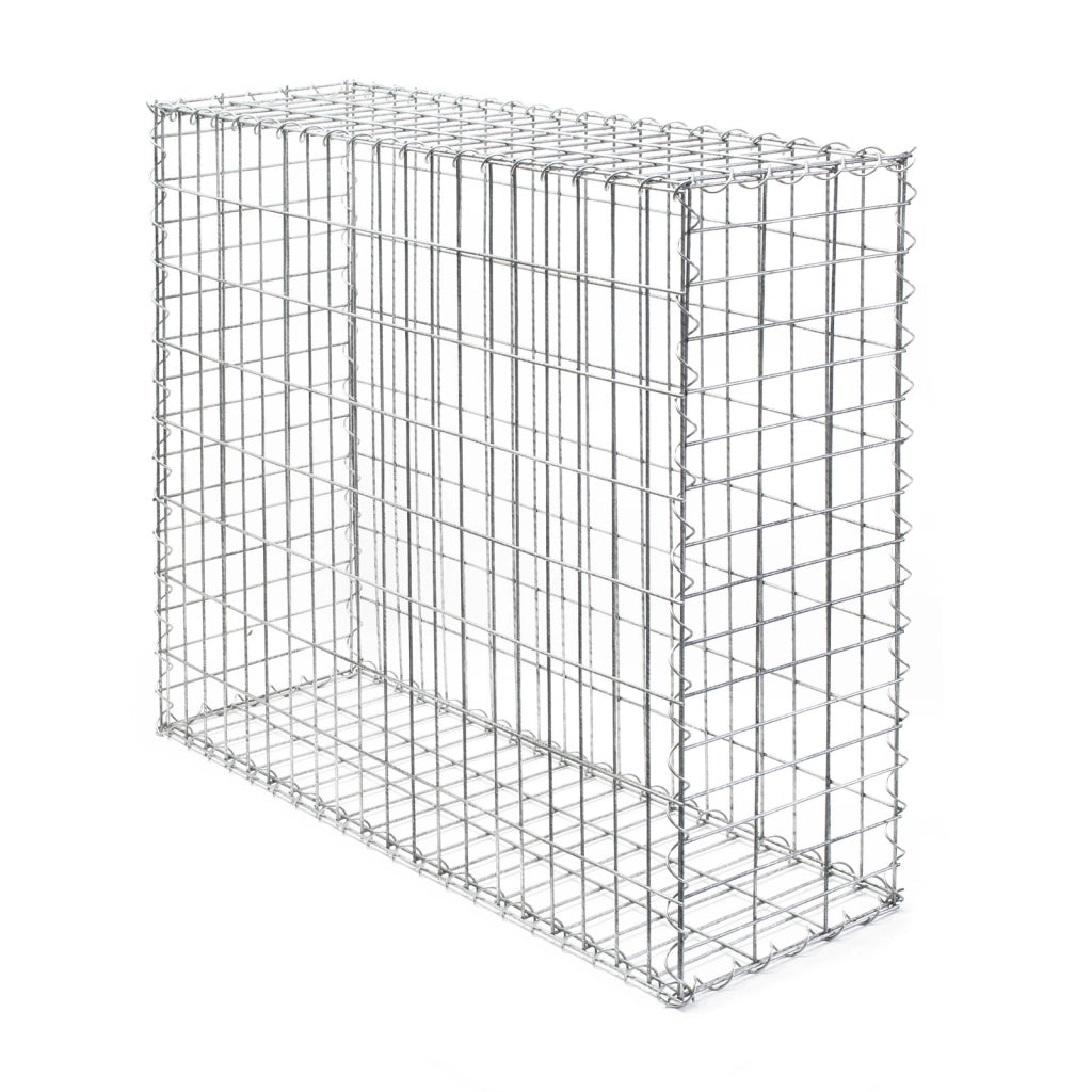 Gabbione metallico 100x100x30 cm ø 4 mm Gabbia sassi per recinzioni, muri di sostegno