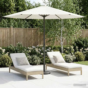 Ombrello da giardino 230 x 230 cm Poliestere Rettangolare Crema 42036177
