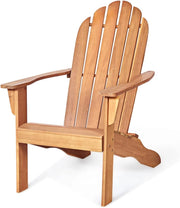 Adirondack - Sedia da giardino in legno di acacia con schienale e braccioli, ergonomica, in legno, fino a 160 kg, per balcone, giardino, spiaggia (naturale)