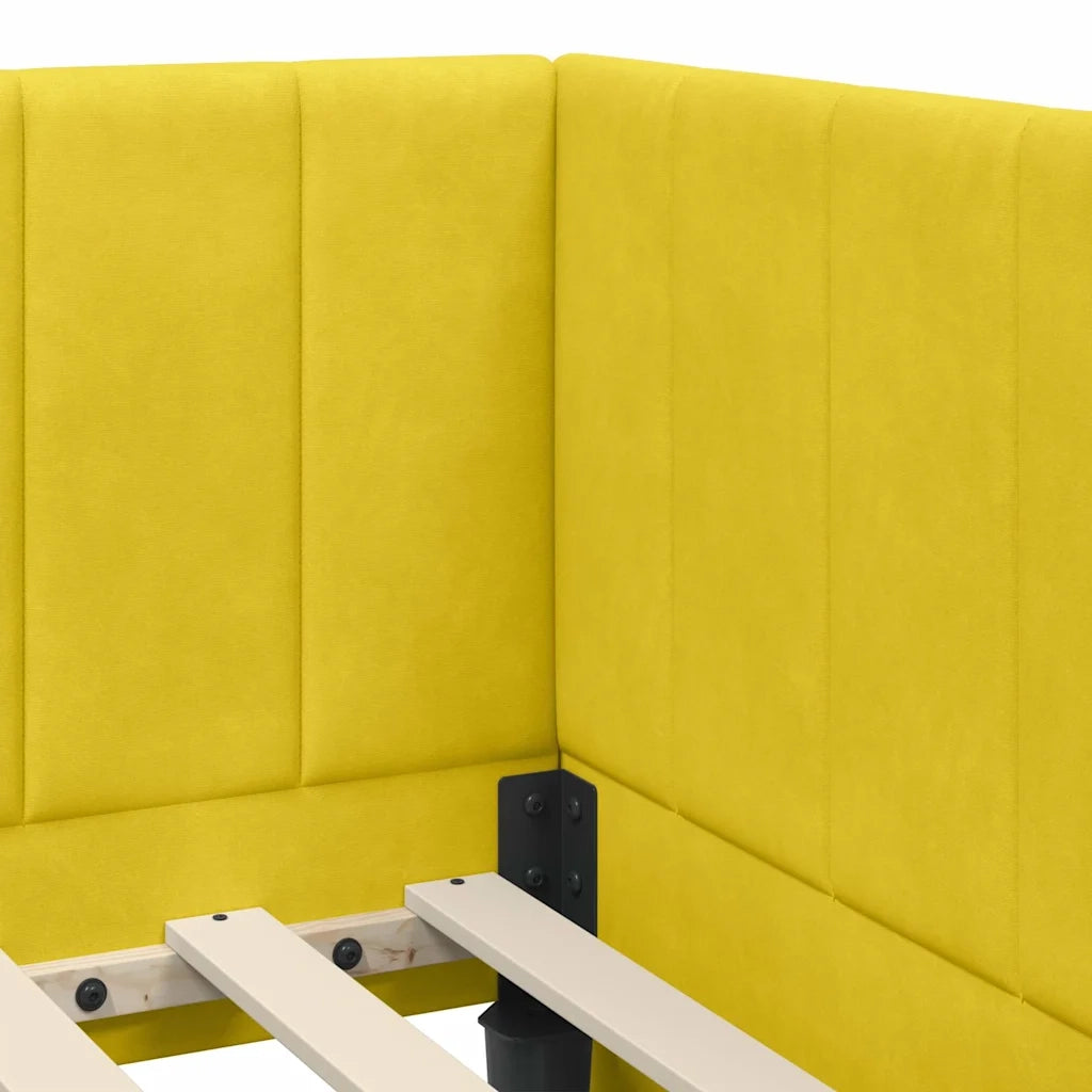 vidaXL Cornice del letto ad angolo Giallo 80 x 200 cm Velluto