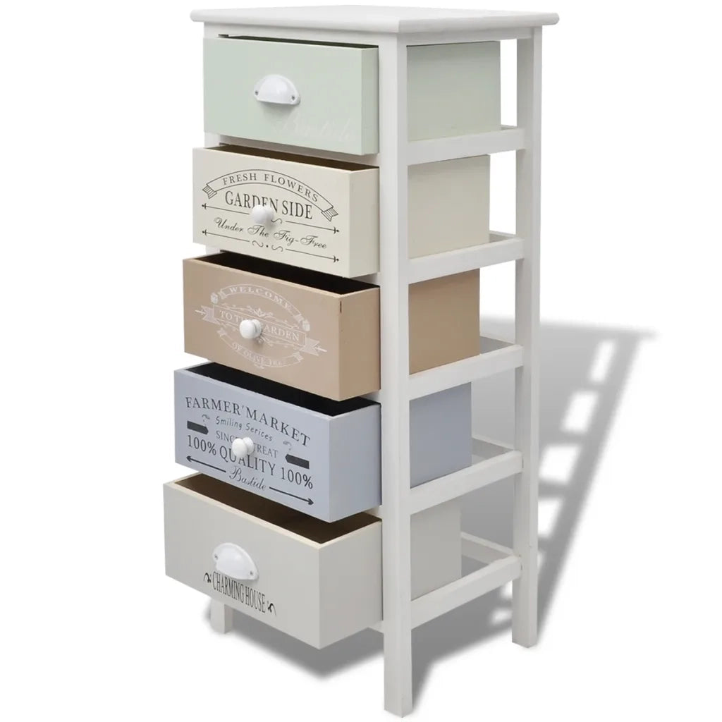 Mobile in Stile Francese con 5 Cassetti in Legno 242878