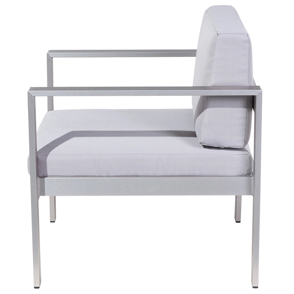 Poltrona da Giardino Struttura in Alluminio Anodizzato Grigio Chiaro per Esterno con Cuscini