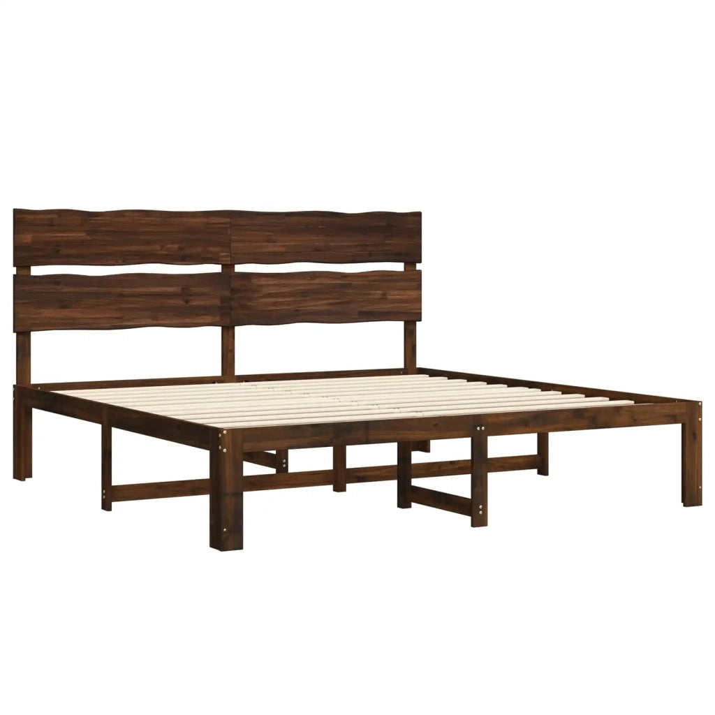 Letto matrimoniale con testiera ROSTOCK Marrone Scuro 3405497