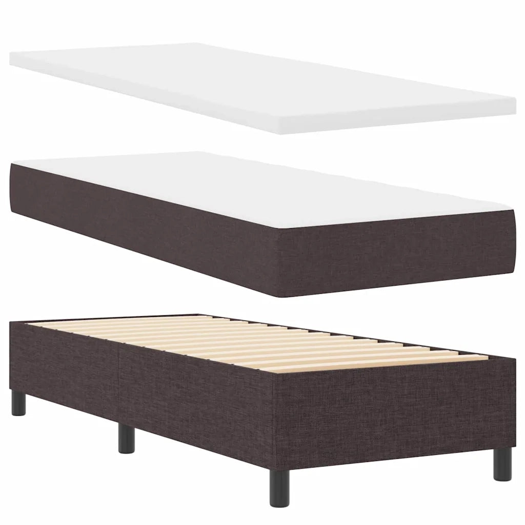 Letto a molle con testiera Marrone Scuro 80 x 200 cm Tessuto 3344103