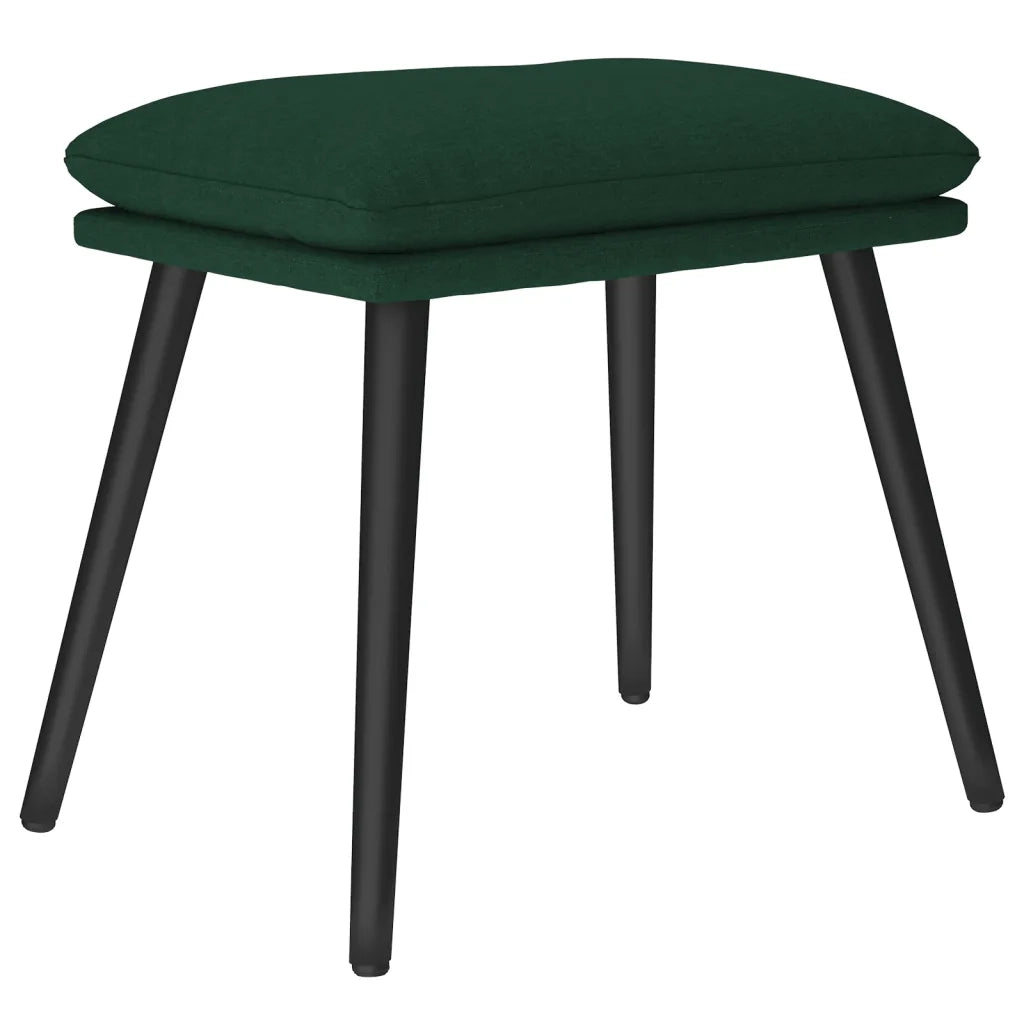Poltrona Relax con Poggiapiedi Verde Scuro in Tessuto 3097434