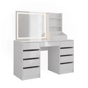 Vicco Tavolo da toeletta Bianco/bianco lucido 128.2 cm 3 parti