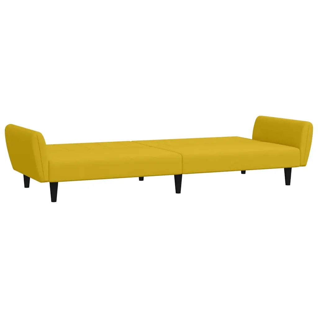 Divano letto | Sof¨¤ letto | Letto singolo a 2 Posti Giallo in Velluto