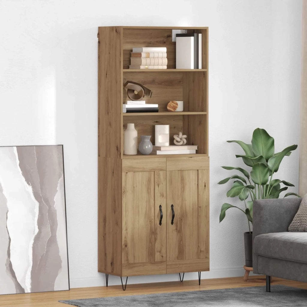 Credenza 2 pcs Rovere artigianale Legno multistrato 3416048