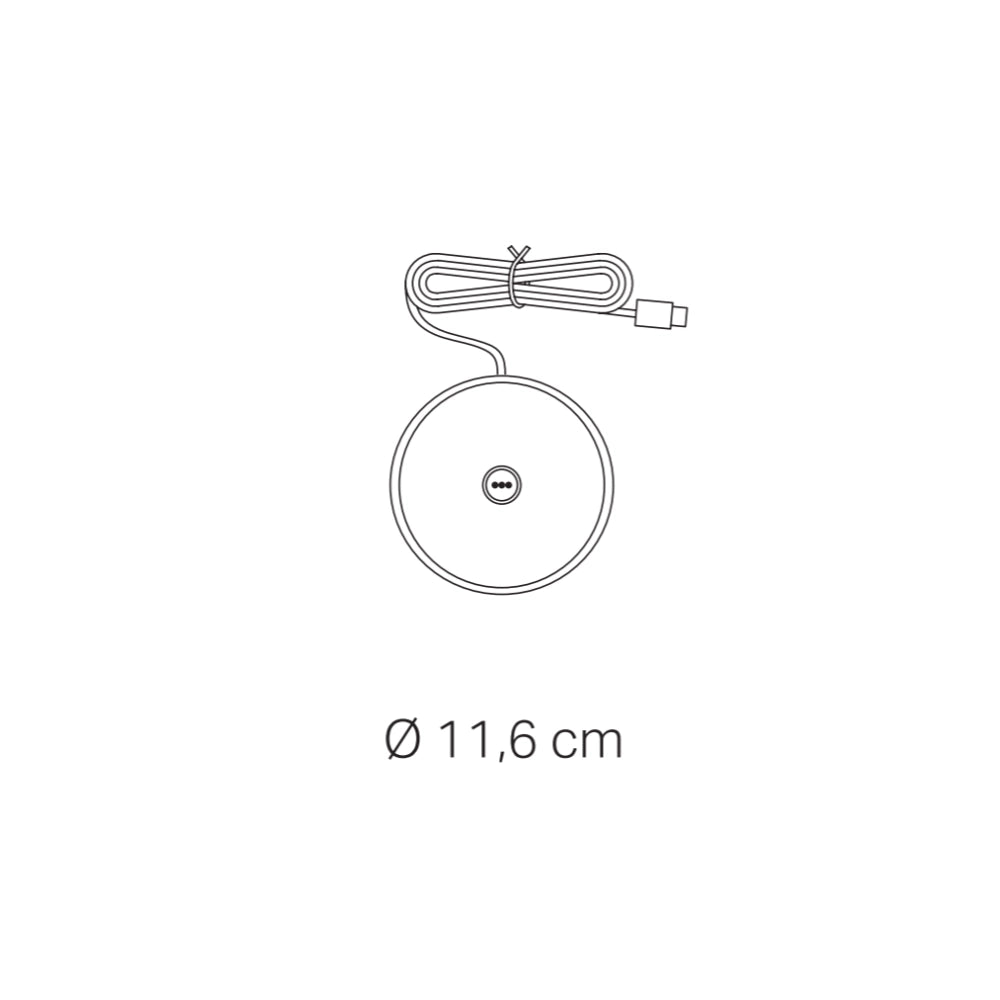 Zafferano Base di Ricarica a Contatto USB-A per Circe - Wireless, Compatibile, Ricambio, 5V 1A, no spina