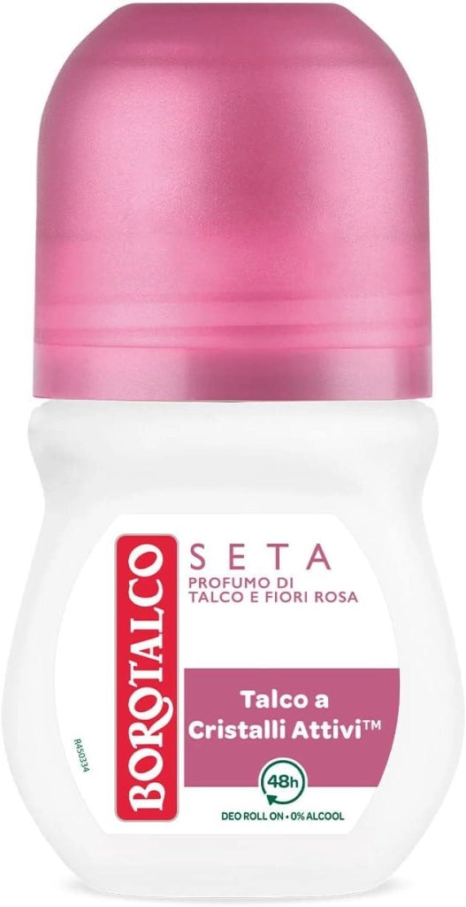 BOROTALCO ROLL-ON 50 ML FORMULA SENZA ALCOOL EFFICACIA FRESCA 48HAI FIORI DI ROSA