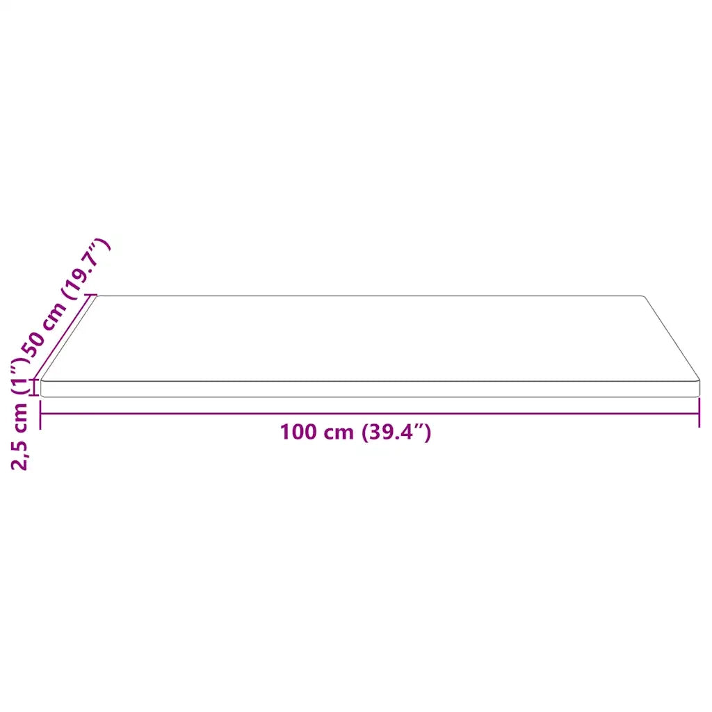 Piano Tavolo | Superficie Tavolo | Piano Scrivania Bianco 100x50x2,5 Legno Massello Pino Rettangolare
