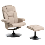Poltrona reclinabile Taupe con poggiapiedi Poylester Tessuto girevole imbottito Struttura in metallo Design retrò