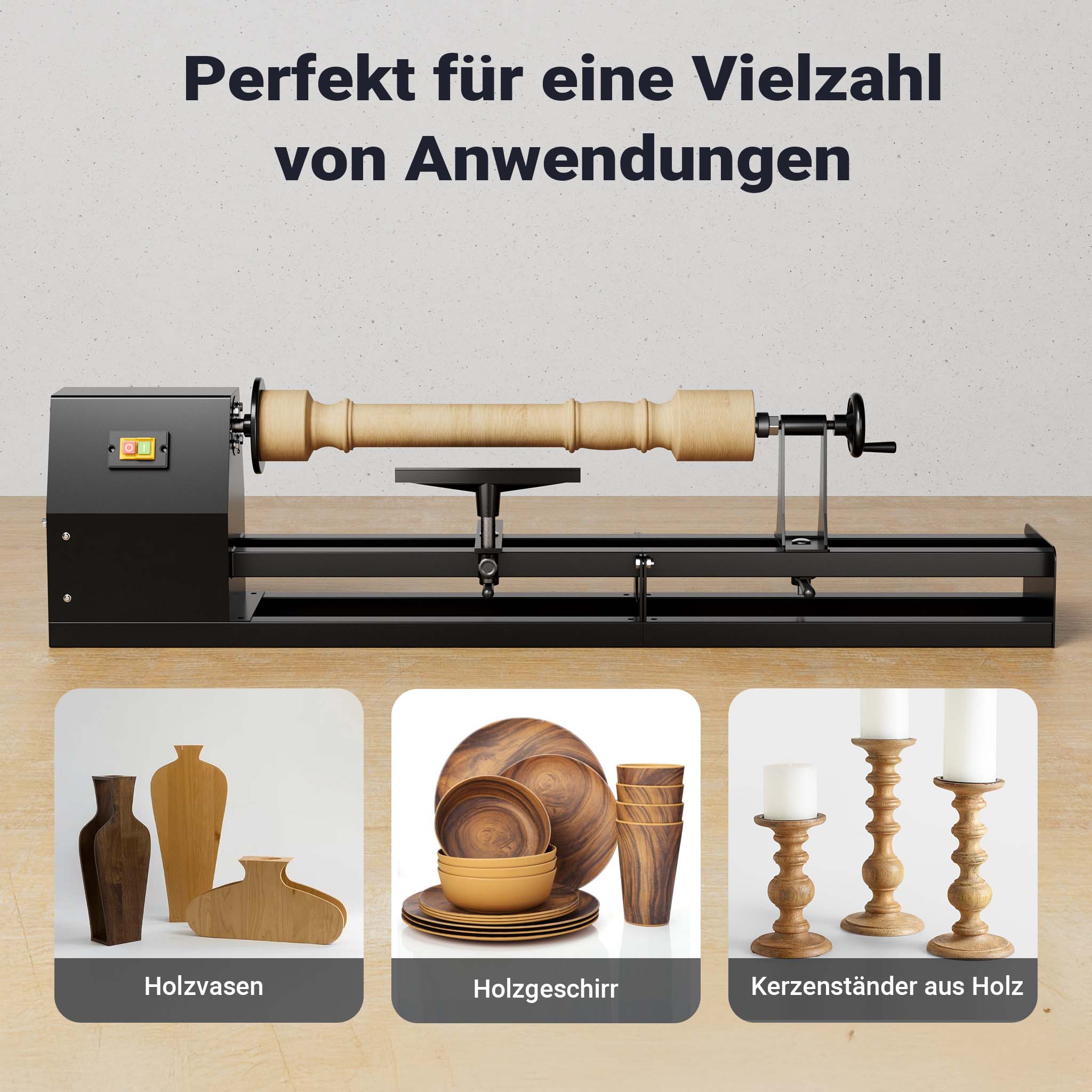 Tornio da banco per legno da 350 watt 1000 mm, diametro di tornitura 350 mm, per tornitura legno