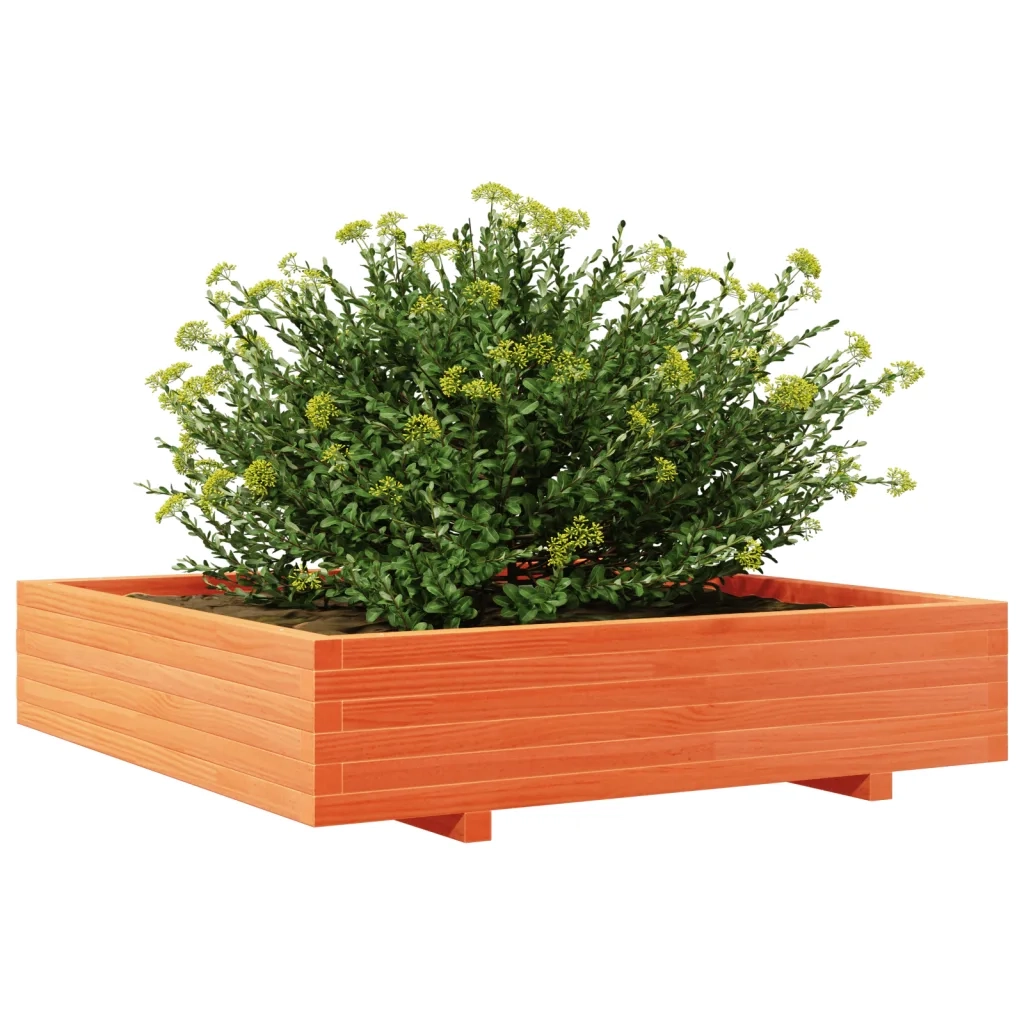Fioriera Giardino Marrone Cera 110x110x26,5 cm in Legno di Pino 847325