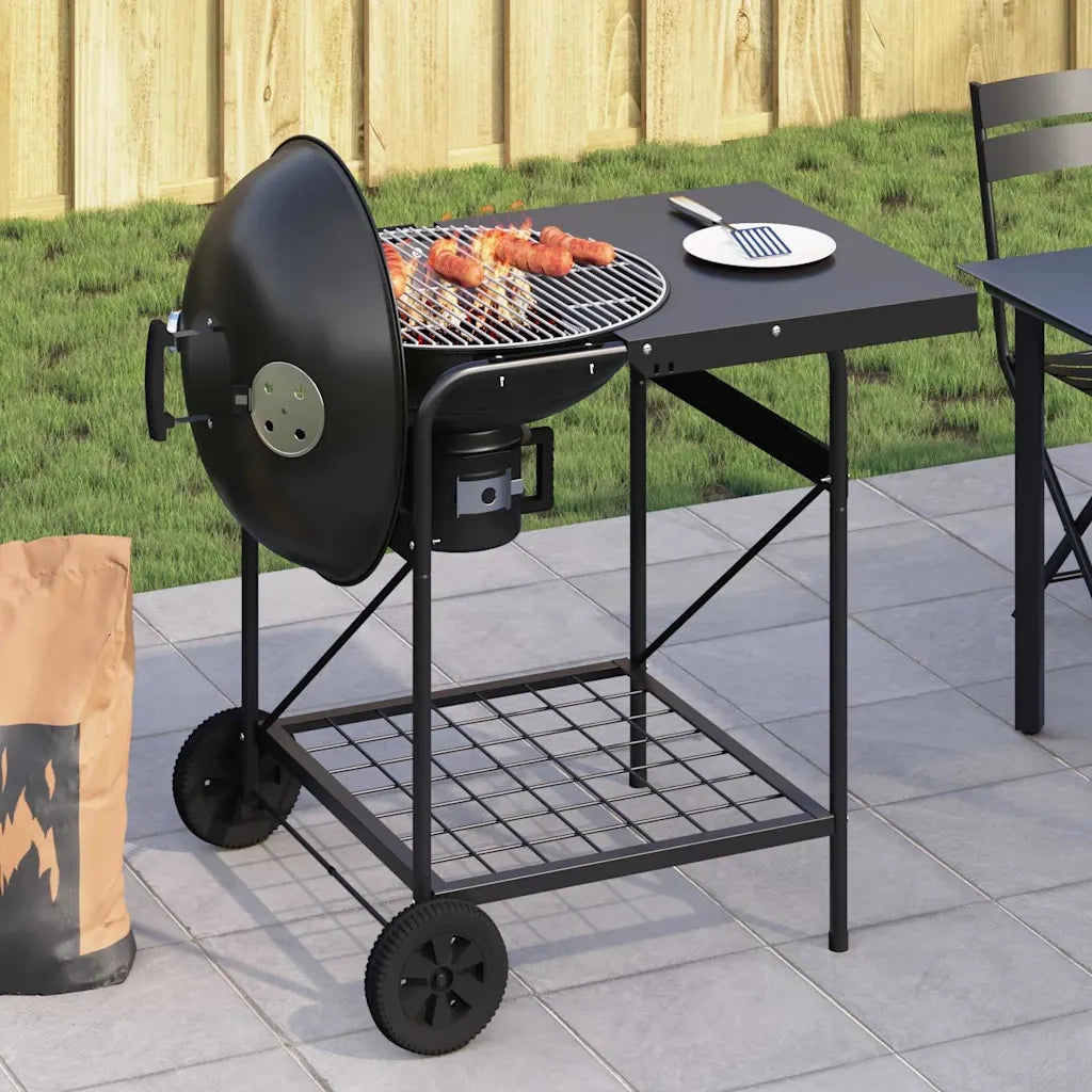 Griglia da Esterno con ruota Nero 91 x 71 x 107 cm Metallo 42003856