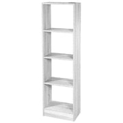 Trade Shop - Libreria Scaffale 4 Ripiani Mensole Colonna Legno Bianco Moderno 137x40x24cm 768927 -