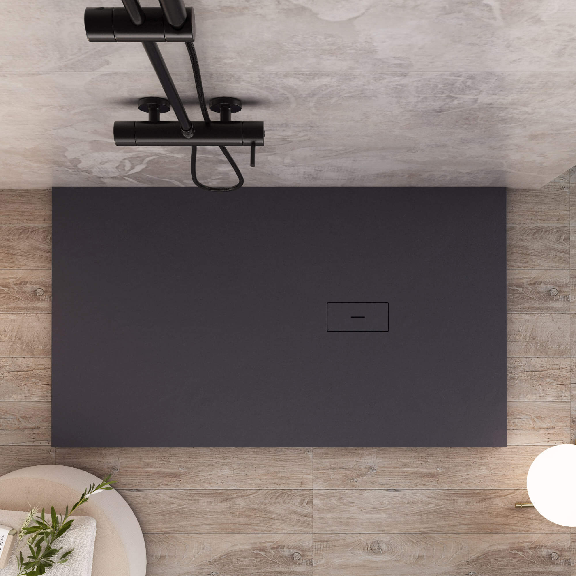 Piatto Doccia in Pietra 90x170 cm Bonussi Manila Nero