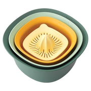 Brabantia 122262 Tasty+ Set Ciotole Impilabili con Scolapasta e Spremiagrumi colore Assortito