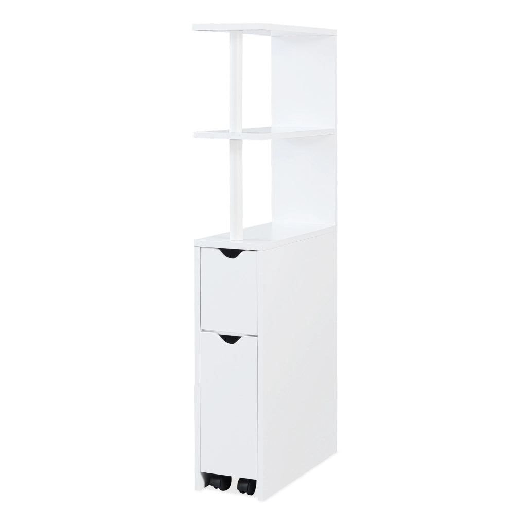 Scaffale da Bagno Fadeskimma Mobile Contenitore con Ripiani Cassetto e Scomparto Estraibile 113 x 19 x 45 cm - Bianco [en.casa]