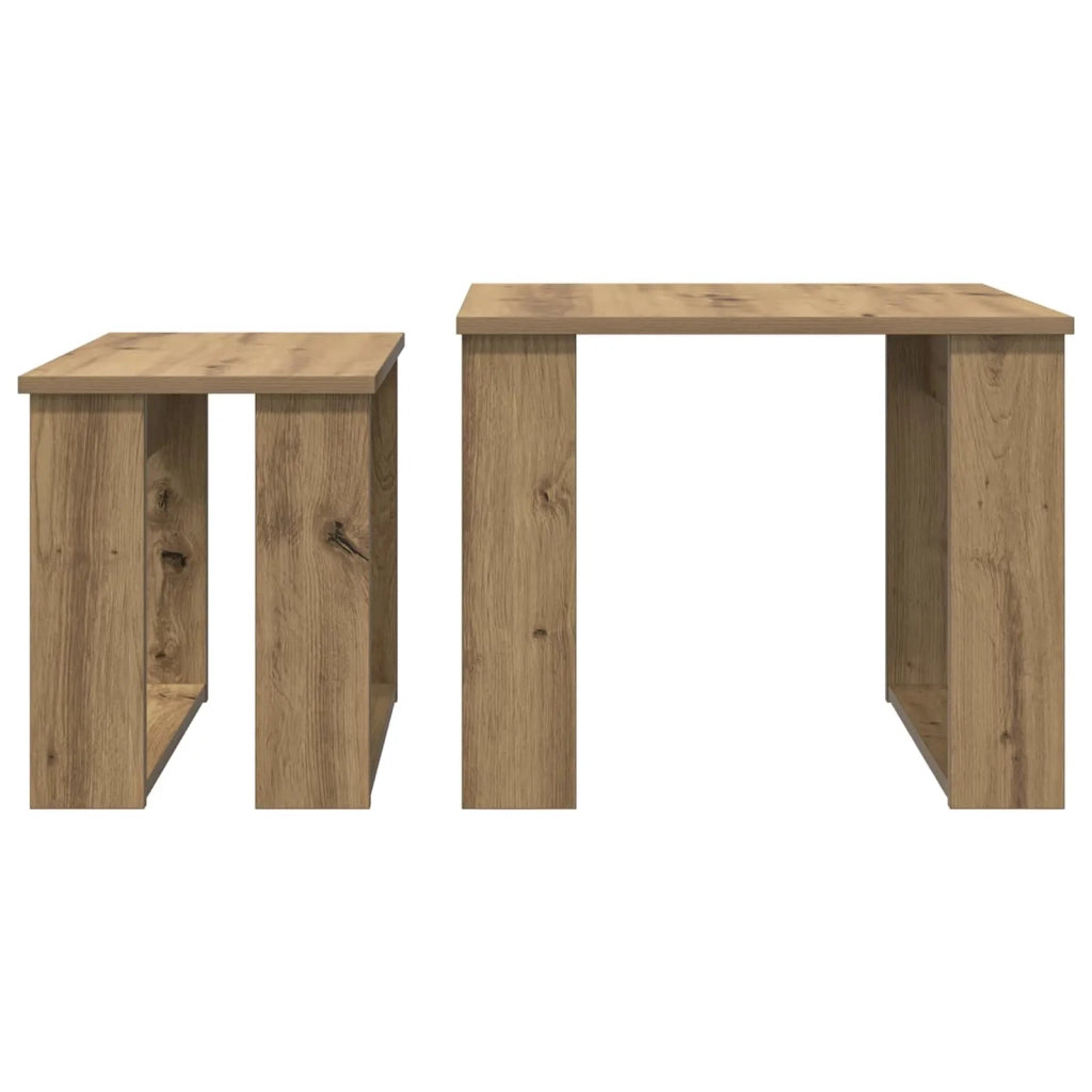 Set di Tavolini da Caffè 2 pcs Rovere artigianale 8000131