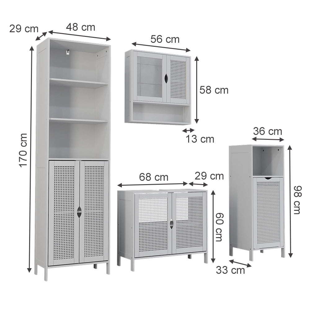 Vicco Set di mobili da bagno Bianco 4 parti