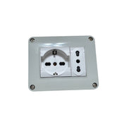 Cassetta elettrica pronta all'uso per interni IP40 presa 1 Schuko + 1 Bipasso