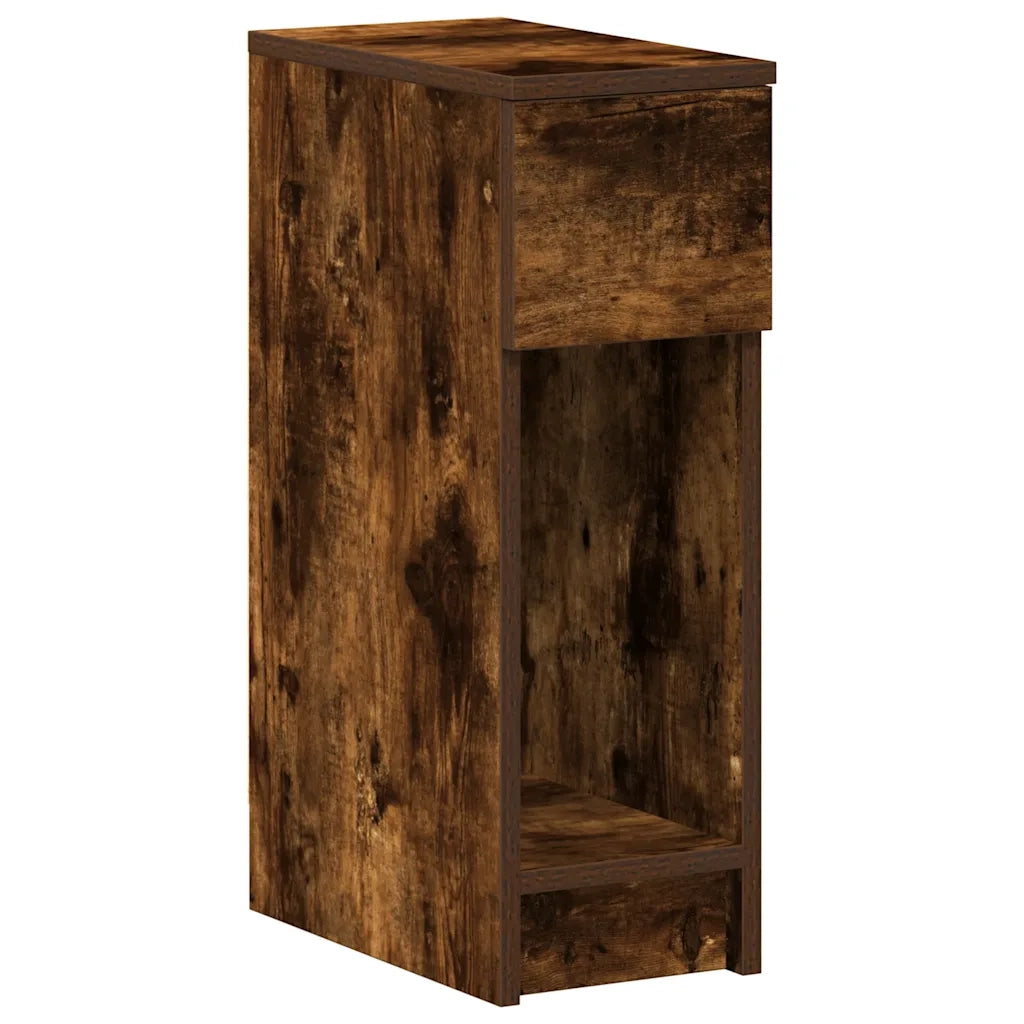 Set di 2 Comodini | Armadio da Notte | Mobiletto da notte con Cassetto Rovere Fumo 20x36x60 cm