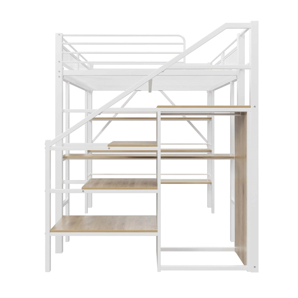 LETTO A SOPPALCO Multifunzionale 140x200 cm in Metallo Bianco