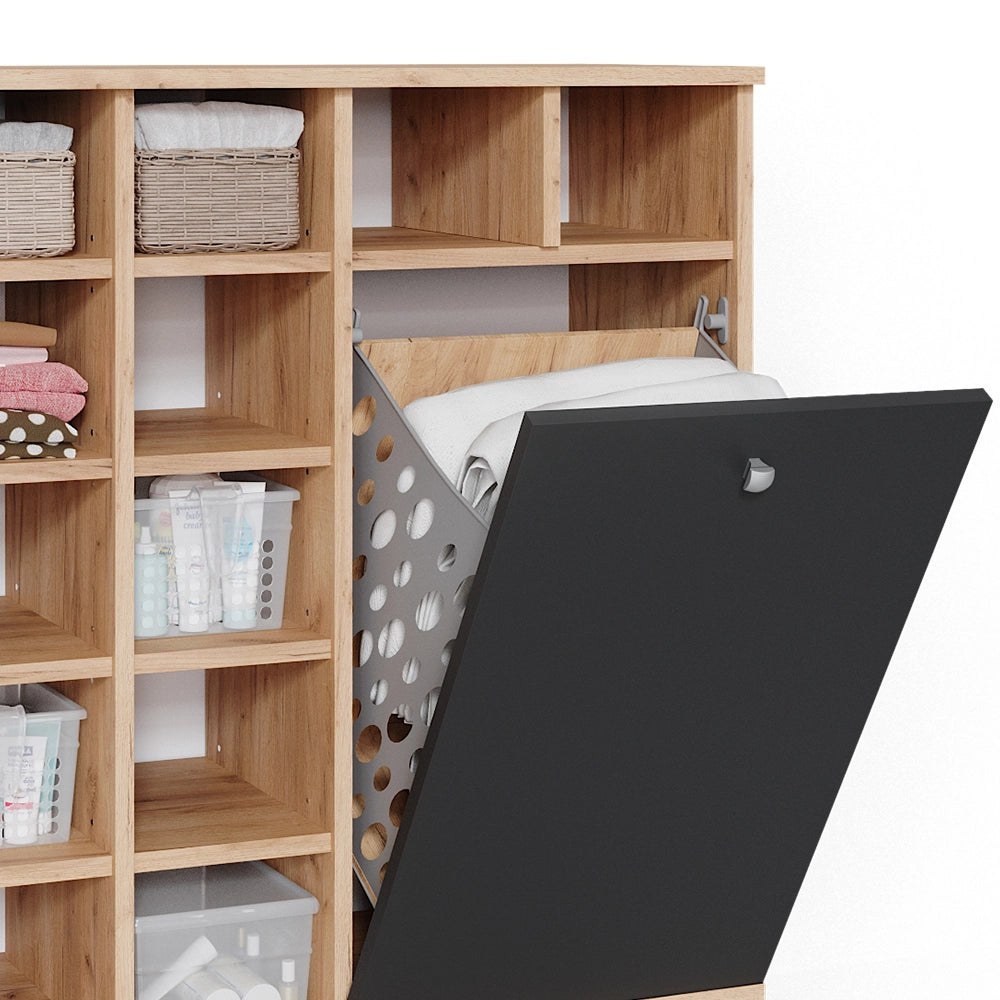 Armadietto da bagno con portabiancheria Fynn Antracite 78.4 x 91.6 cm Vicco