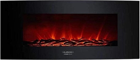 Camino Elettrico Ready Warm 3500 Fiamme Curvate in Cucina Acciaio Inossidabile - Decorazione per Parete Camino Elettrico
