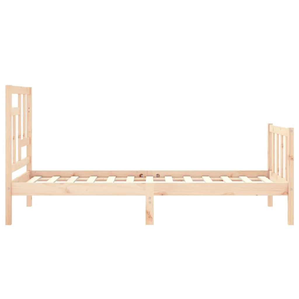 Giroletto con Testiera Single-Struttura Letto in Legno Massello 473363
