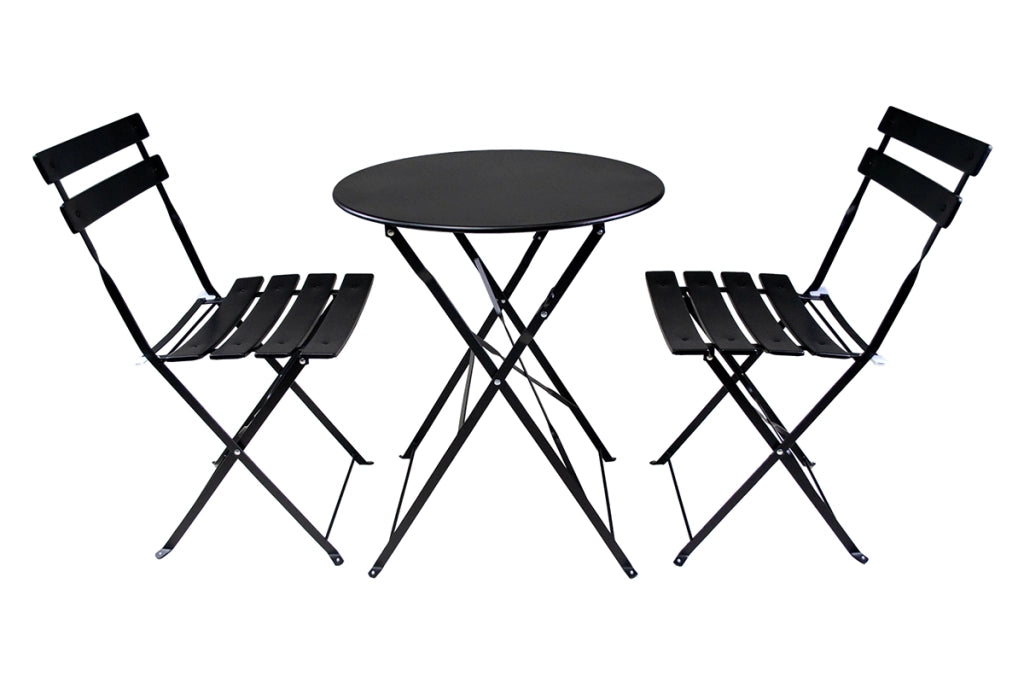 Set tavolo e sedie da giardino pieghevoli nero – Positano TRSP10PO