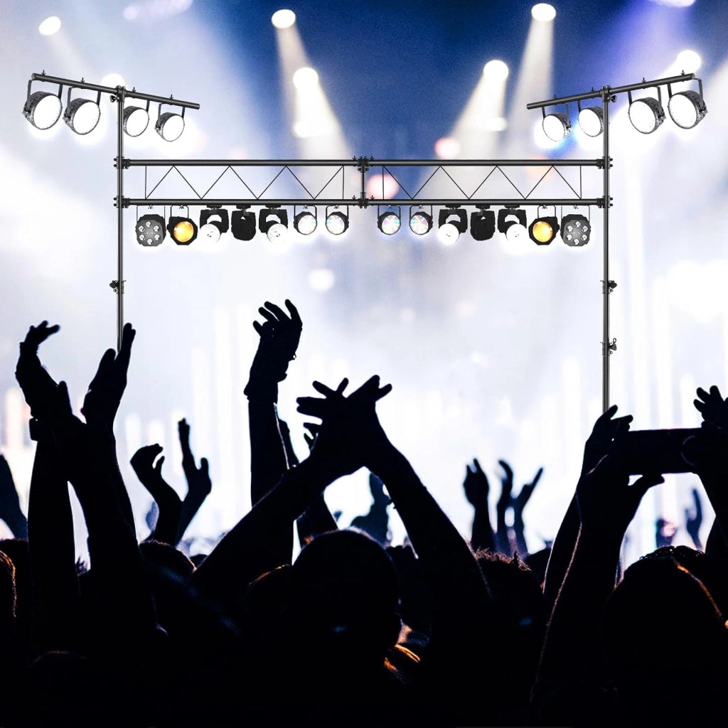 Stativo Luci, Supporto Luce per DJ Altezza Regolabile 180-360 CM, Stand Luci DJ in Metallo con 32 Punti di Fissaggio, per Illuminazione Fino a 100 KG