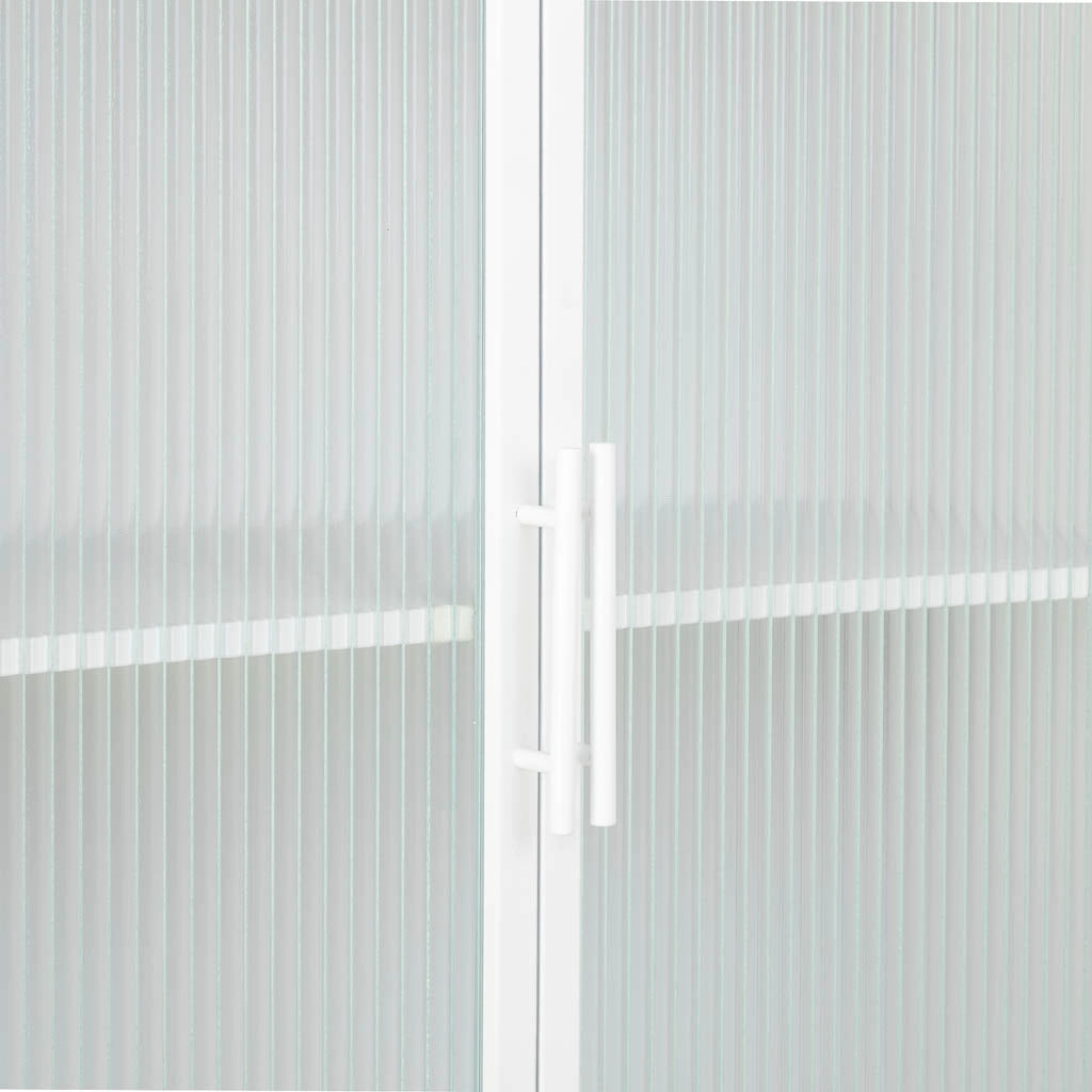 Vetrina in metallo bianco con 2 ante cm 80x38,5x161h
