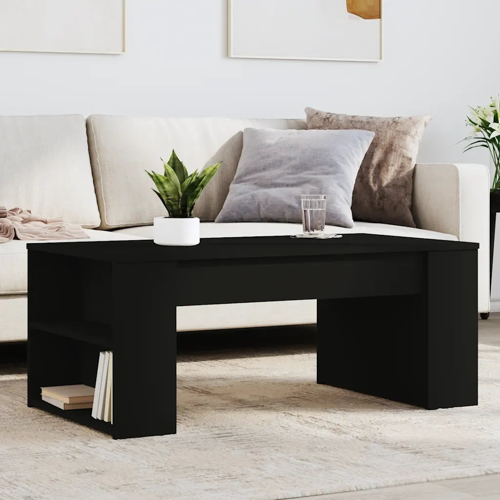 Tavolino da salotto | Tavolino da caff¨¨ | Tavolino da Soggiorno Nero 102x55x42 cm in Legno Multistrato