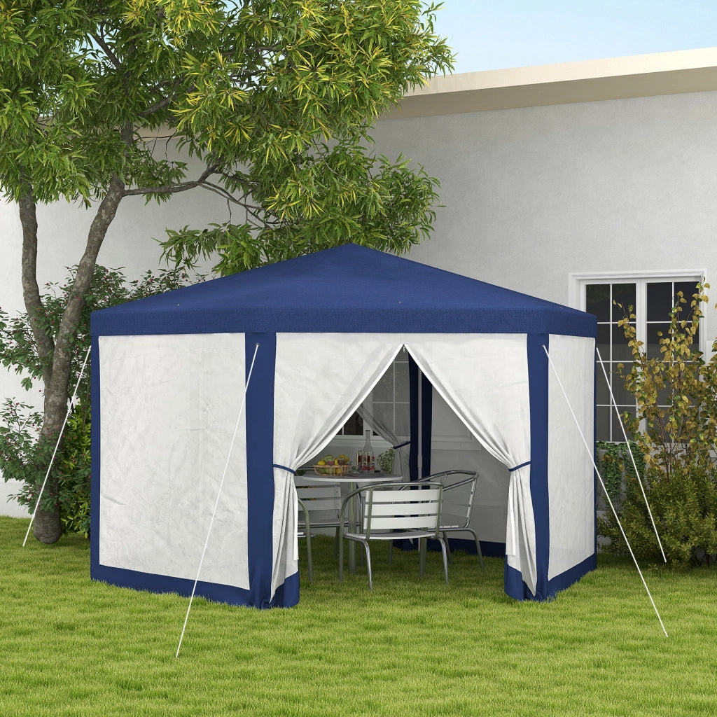 Pergola Giardino 6 Angoli ¨C Zephmum ¨C Blu, Metallo, 394x341x250 cm