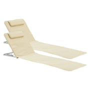 Set di 2 materassini da spiaggia con schienale reclinabile 160 x 49 cm beige 03_0009727