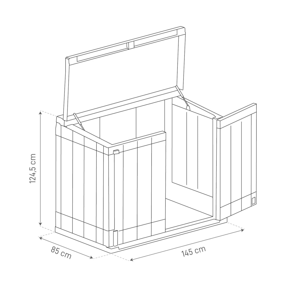 Baule Porta Attrezzi e Bidoni da Esterno Stora Way Plus XL 1270 Litri