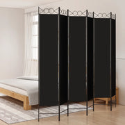 Divisorio a 6 Pannelli Nero 240 x 220 cm in Tessuto cod mxl 69466