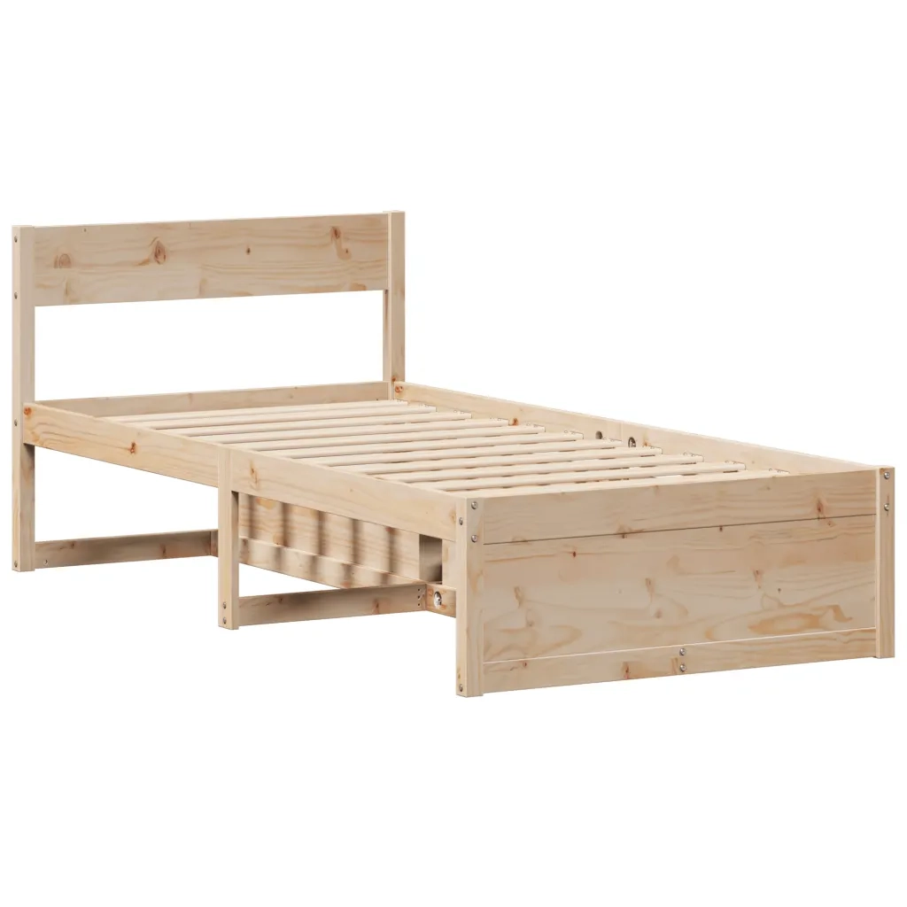 Letto senza Materasso 90x190 cm in Legno Massello di Pino