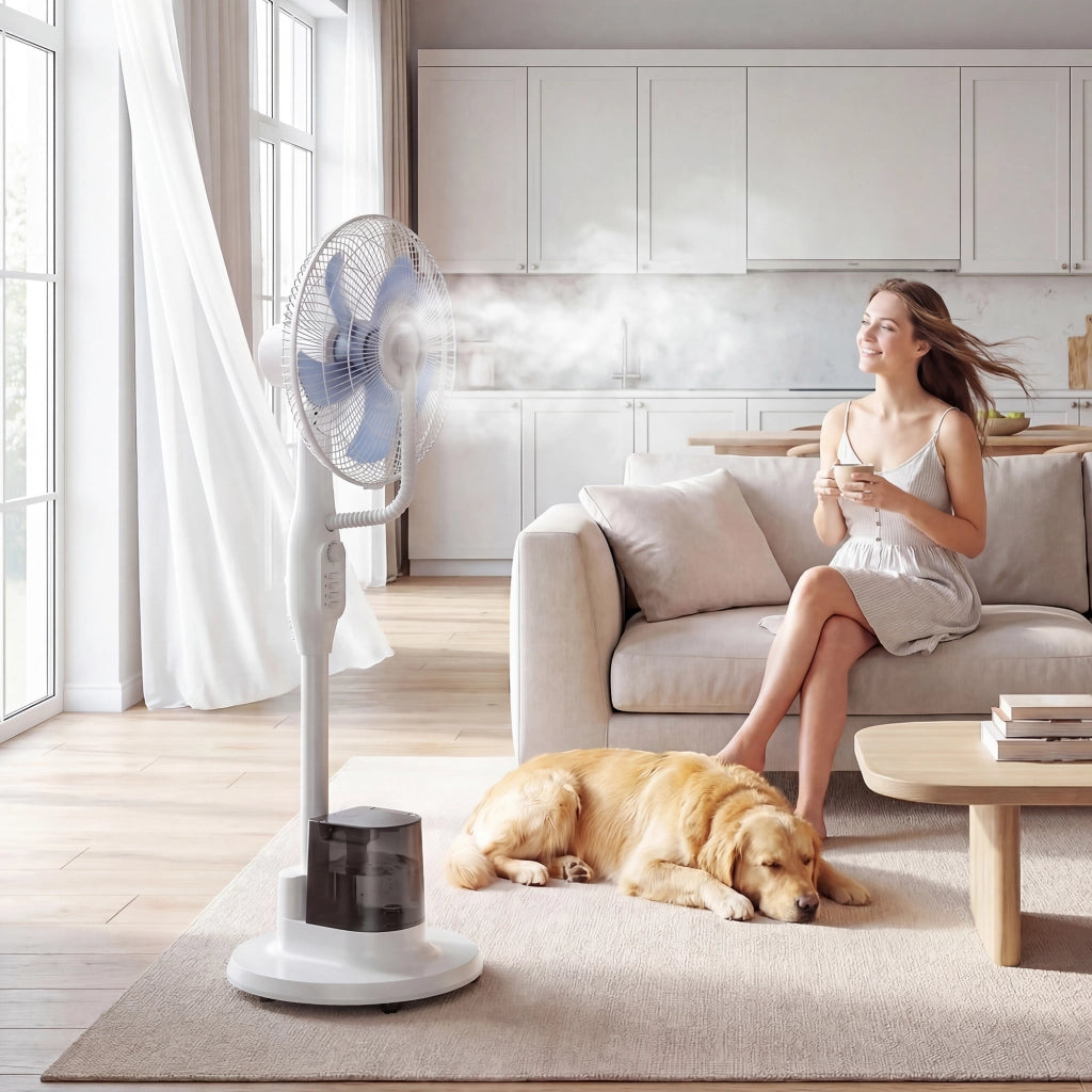 Ventilatore a colonna con nebulizzatore ¨C zephmum ¨C 90W 128cm 3,5L bianco