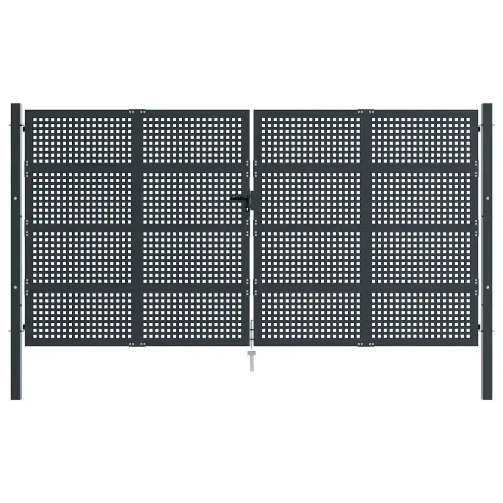 Cancello Giardino Antracite 400x175 cm in Acciaio