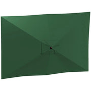 TELO DI RICAMBIO PER OMBRELLONE RETTANGOLARE 3X2 M A 6 STECCHE POLIESTERE ANTI UV 50+ VERDE