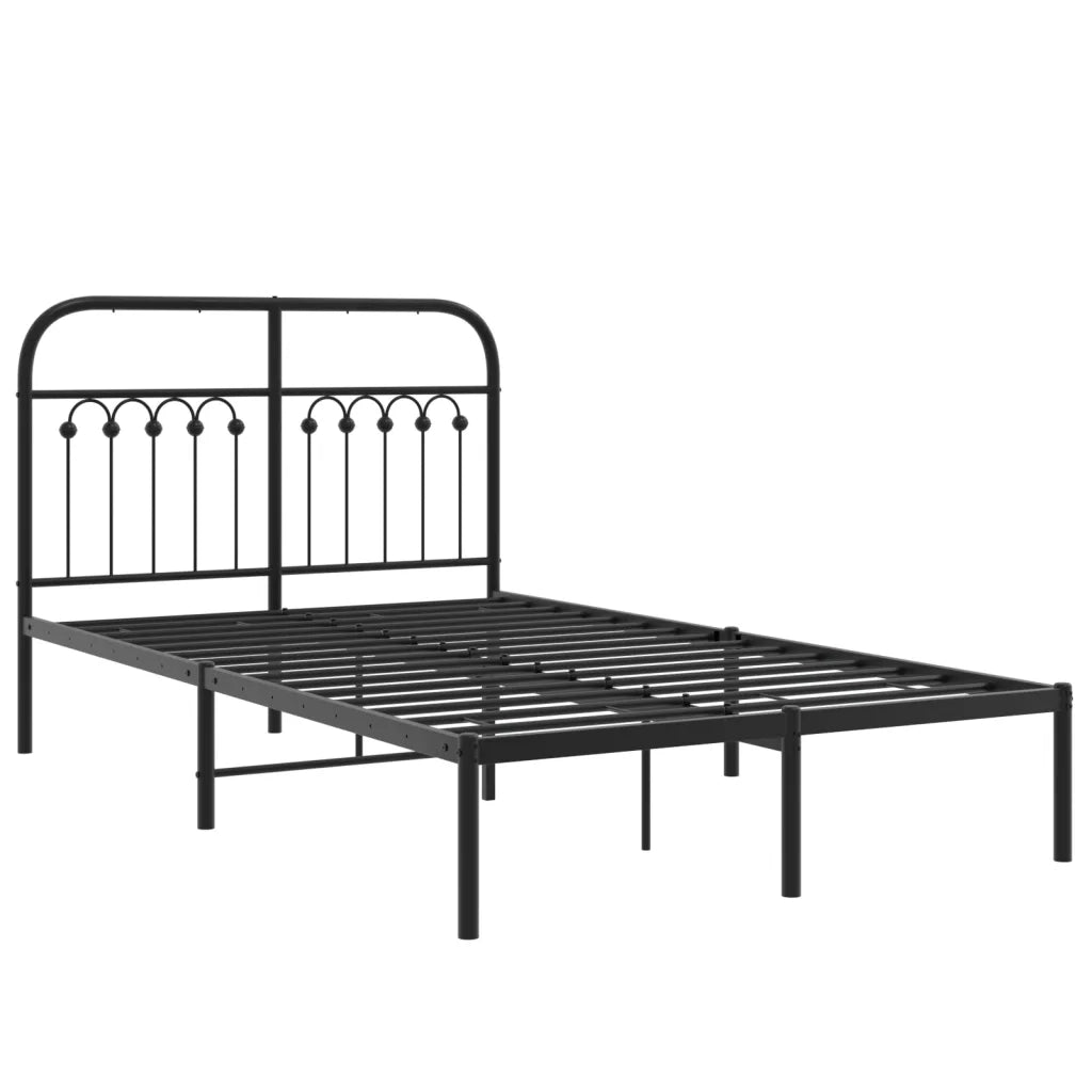 Giroletto con Testiera-Struttura Letto con testiera in Metallo Nero 120x200 cm 898026